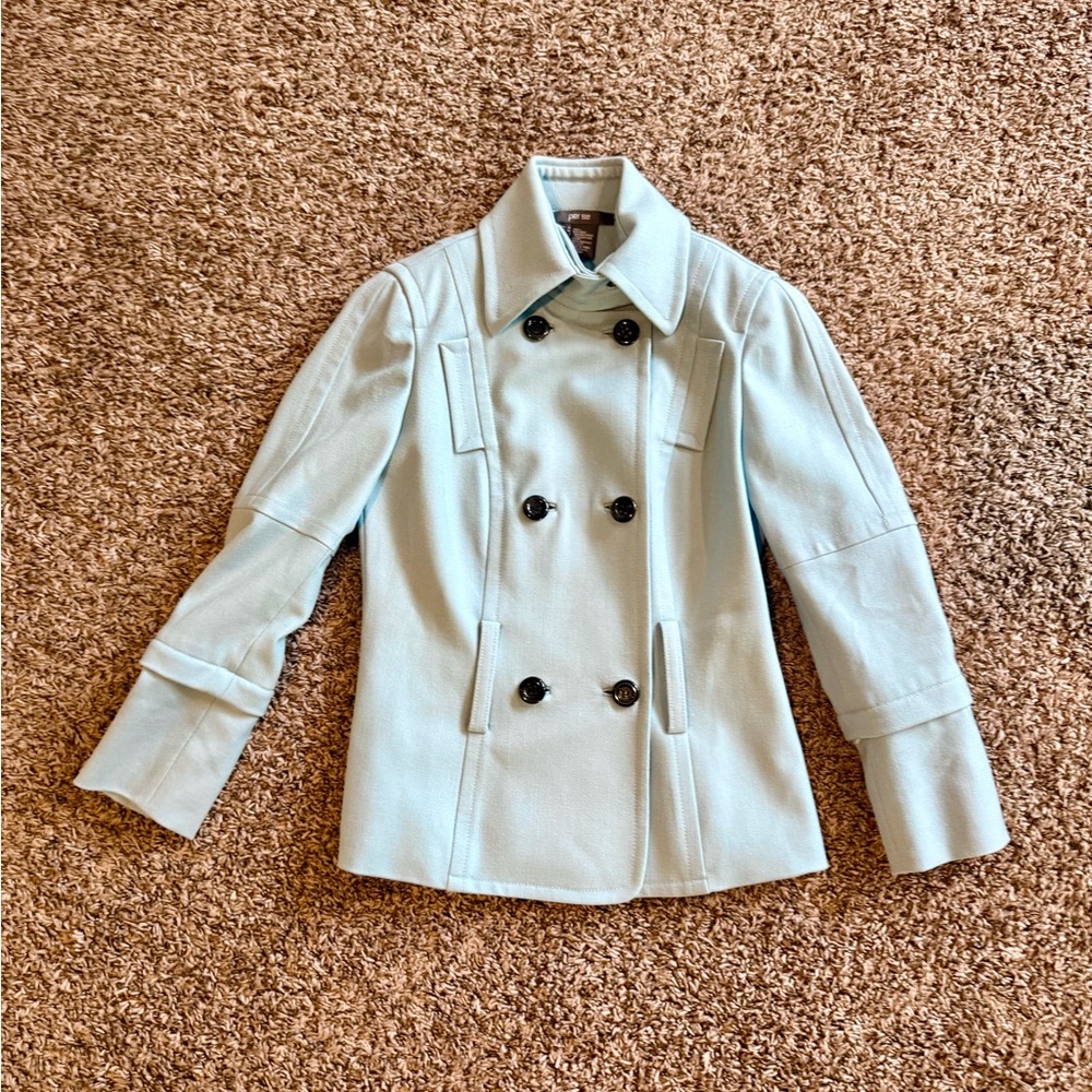 Per se| Women's Double-Breasted Light Blue Coat